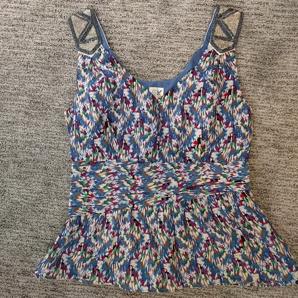 Cinched top with beaded straps